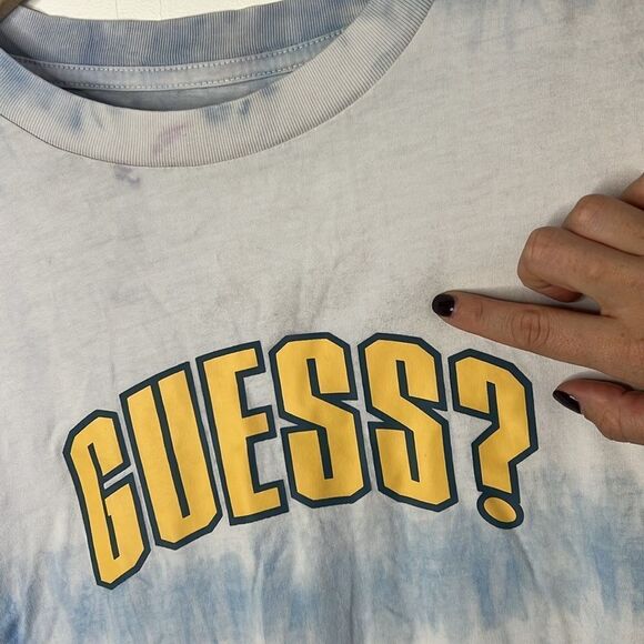 Vintage Guess Tie Dye Logo Mens T shirt size Small - Picture 3 of 10